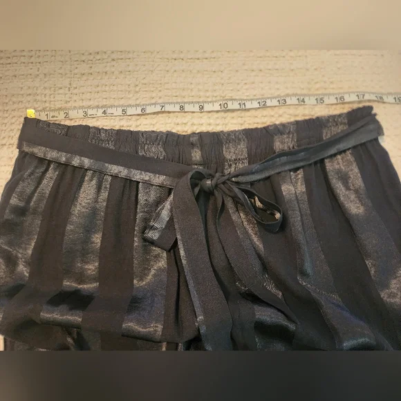 Victoria'a Secret NWT Black Striped Wide-Leg Palazzo Pants Silky Coquette XL - Picture 6 of 12